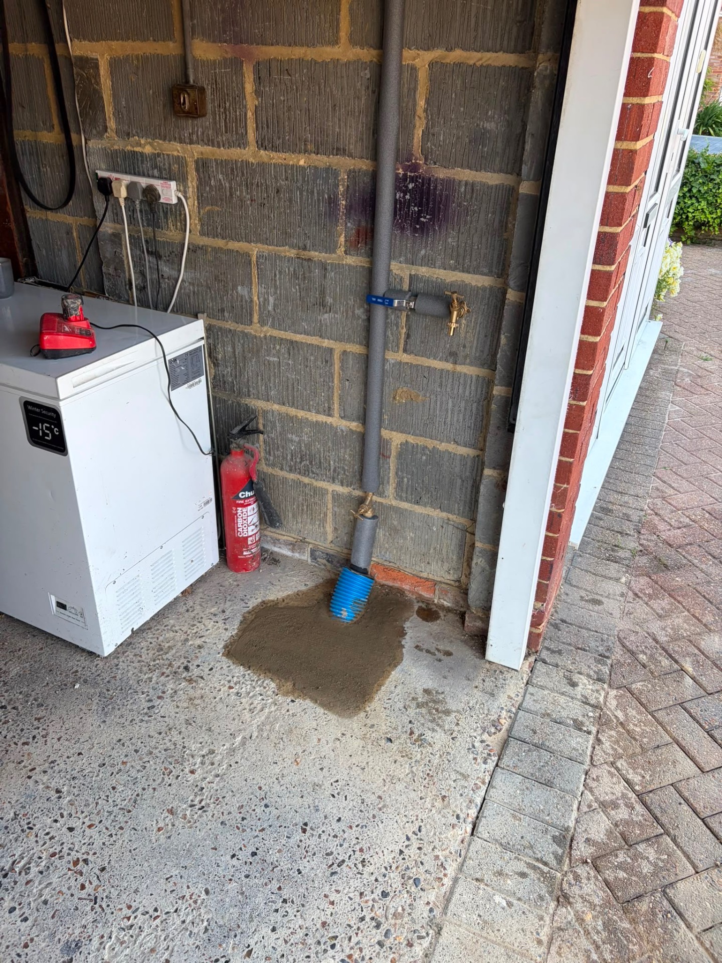 New external water supply pipe and outdoor tap installation, Sussex